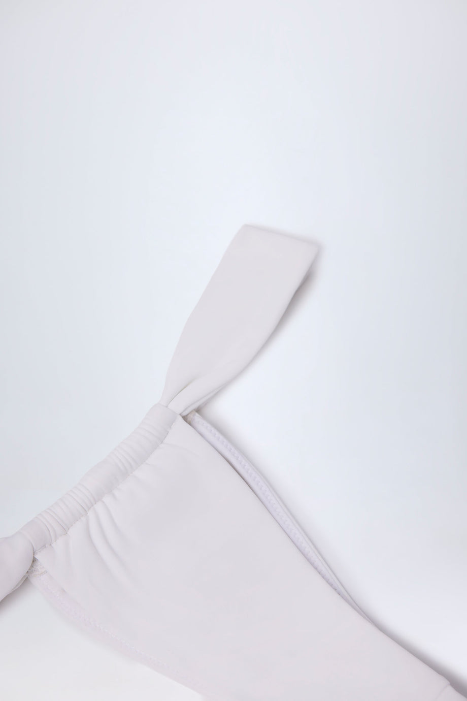 Ruched Thong Bikini Bottoms in White