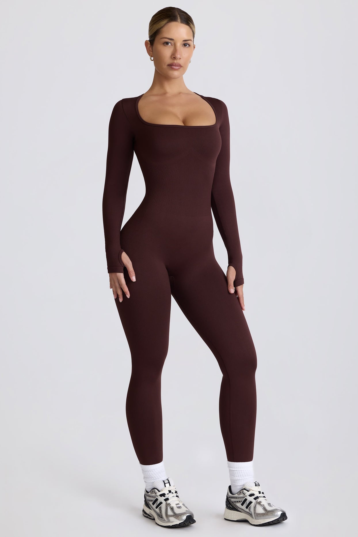 Super Sculpt Seamless Full-Length Jumpsuit in Chocolate