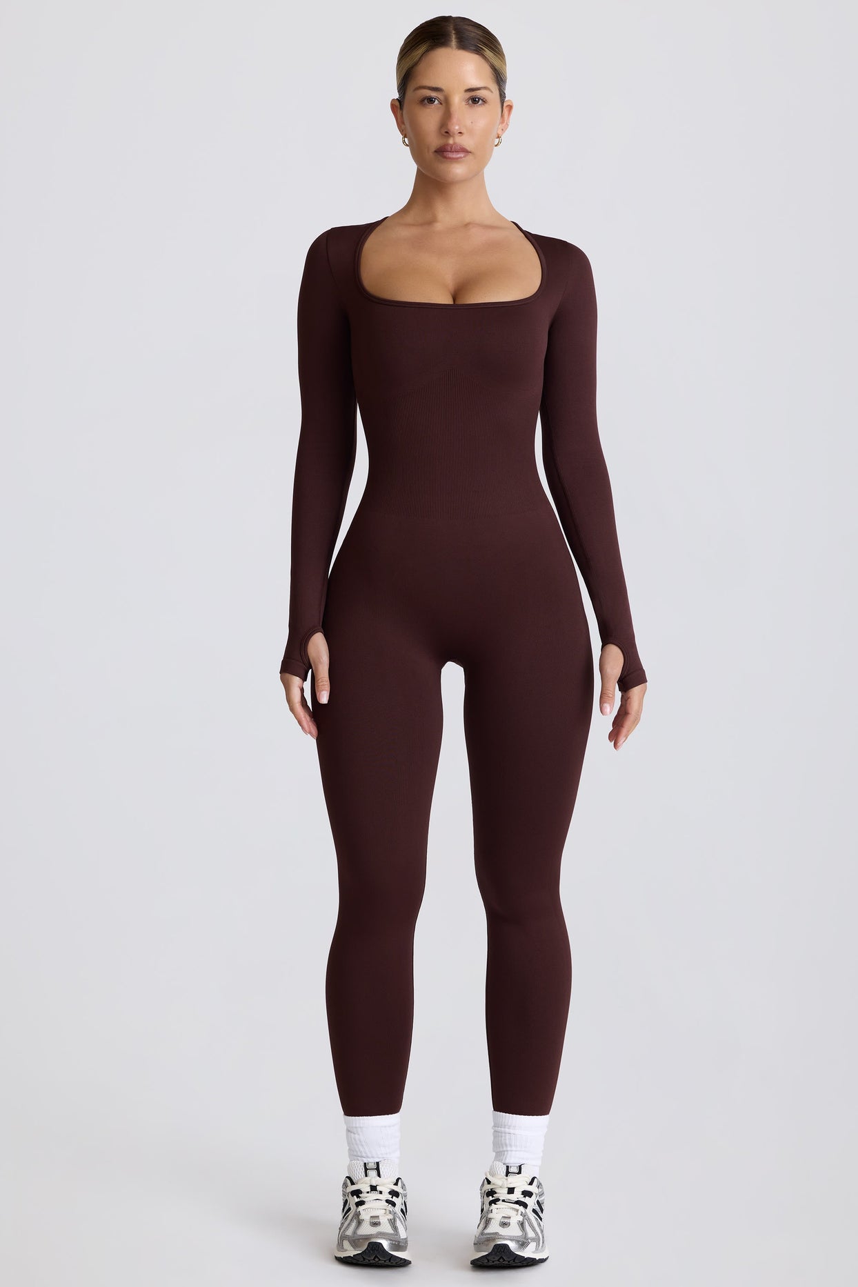 Super Sculpt Seamless Full-Length Jumpsuit in Chocolate