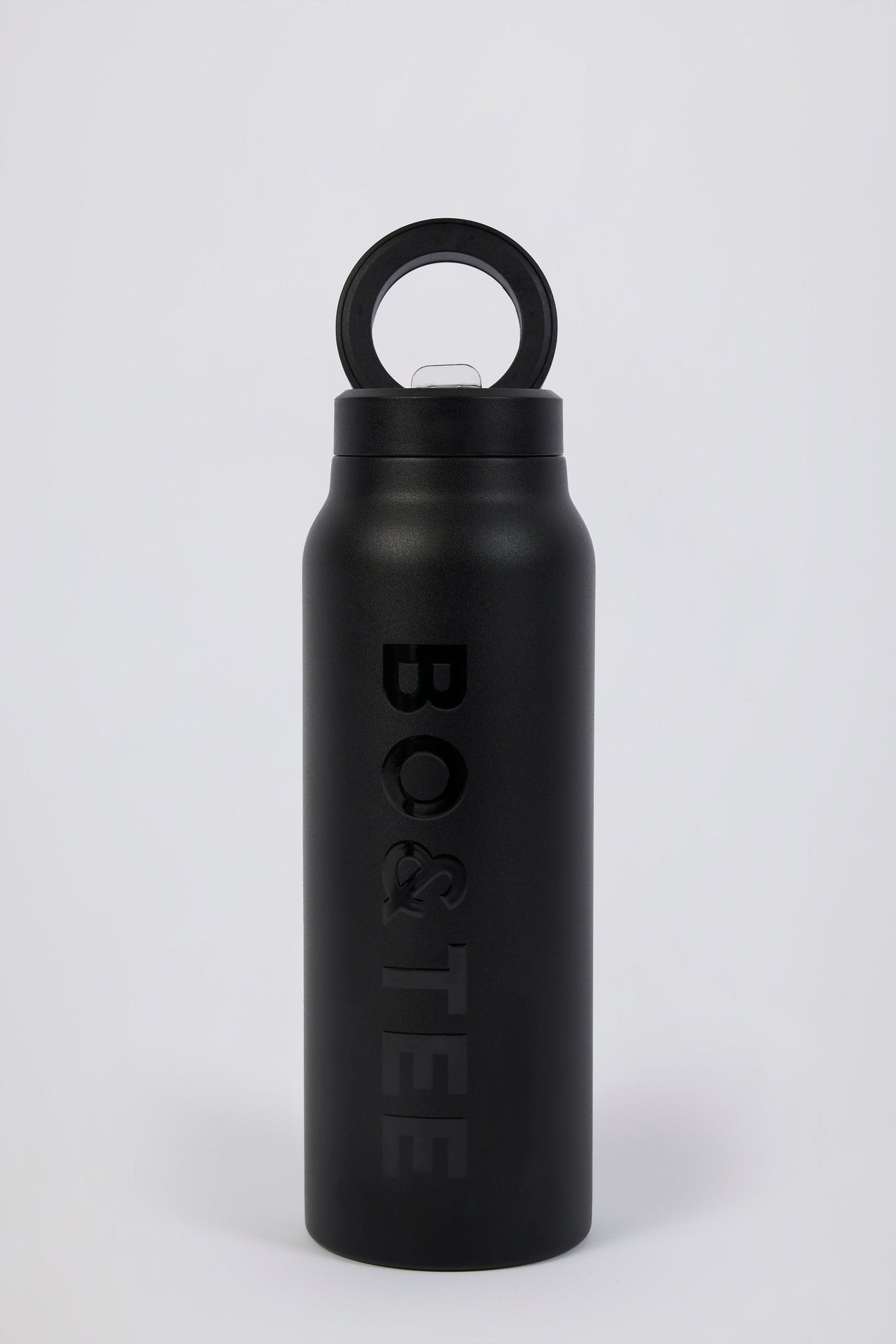 Magnetic Thermos-Insulated Stainless Steel Water Bottle in Black