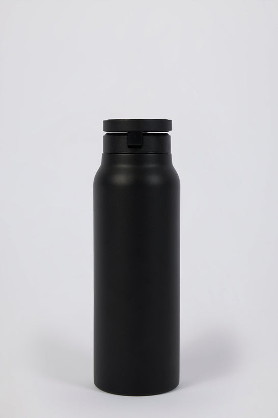 هوديي بسحاب كبير الحجم باللون الأسود