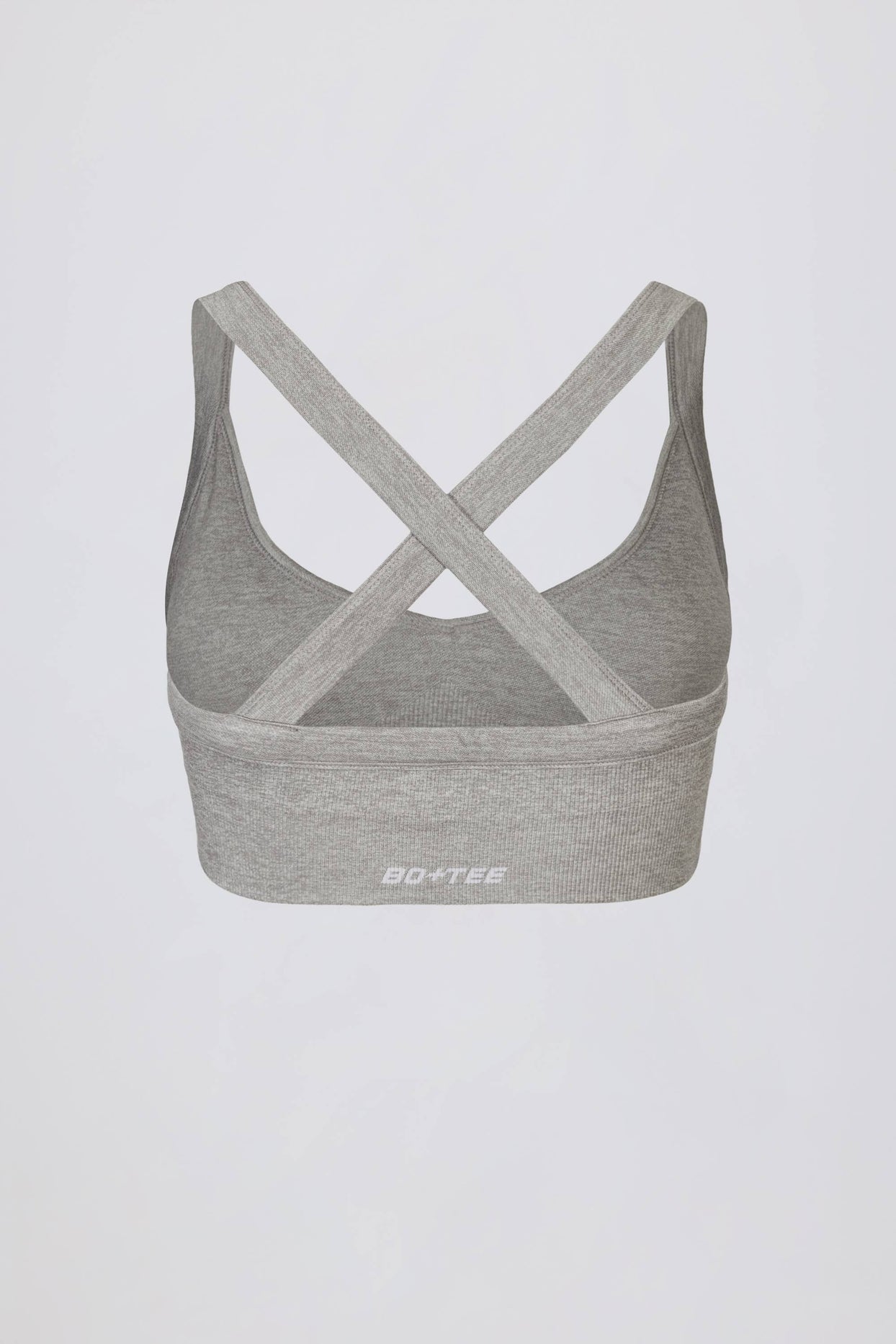 Super Sculpt Seamless Cross-Back Sports Bra in Grey Marl