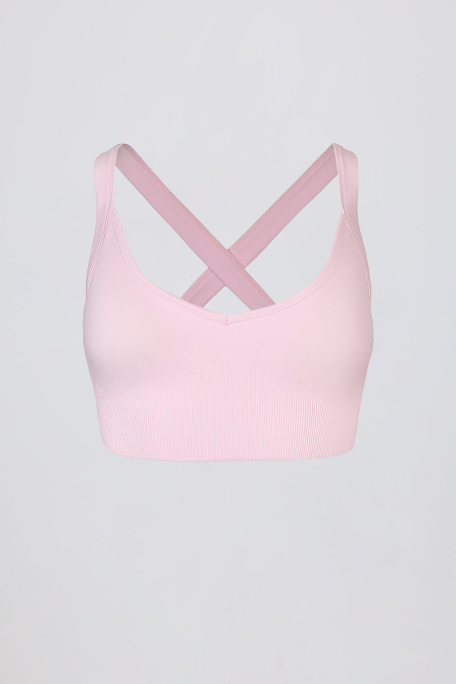 Super Sculpt Seamless Cross-Back Sports Bra in Powder Pink