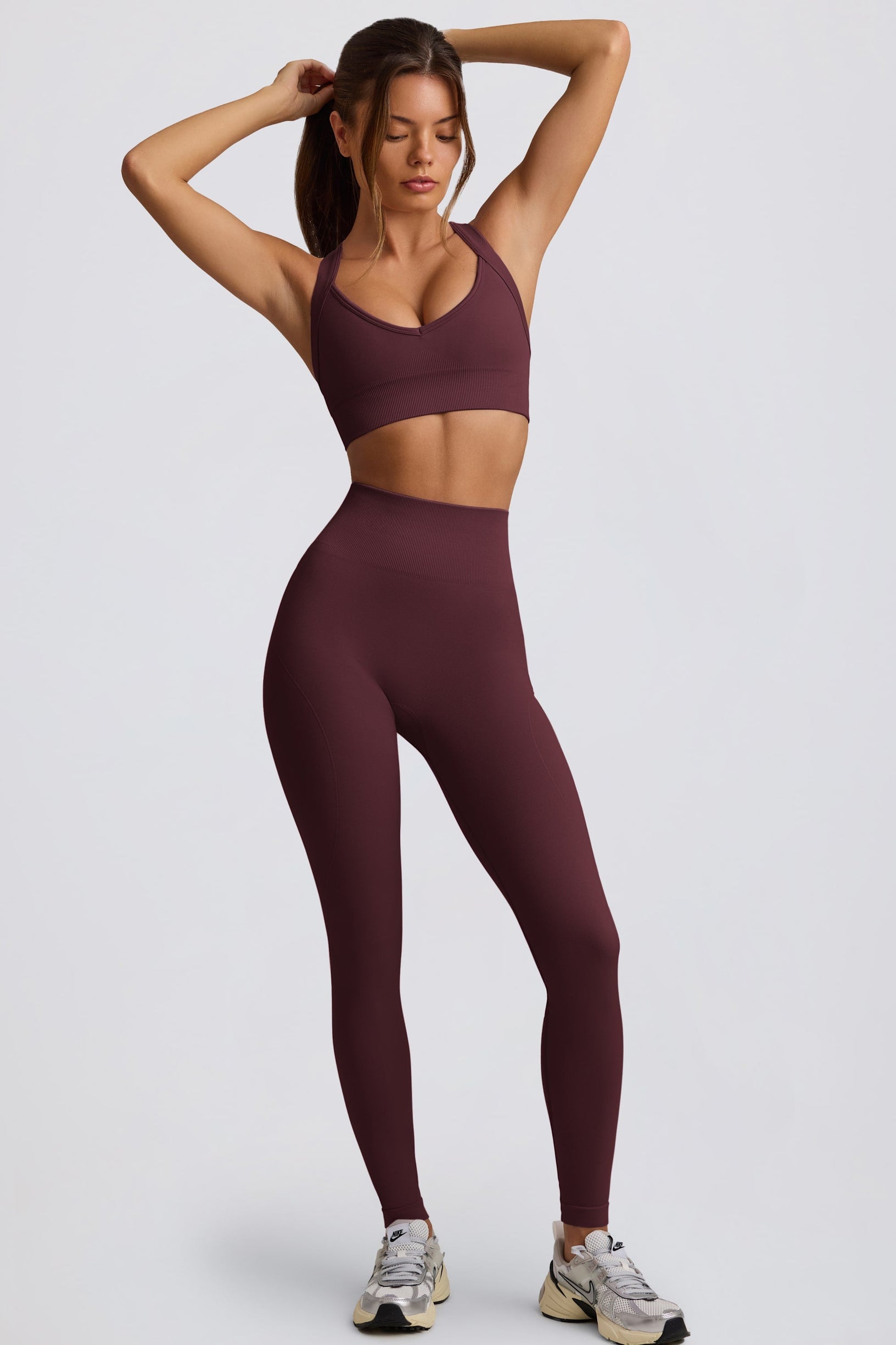 Super Sculpt Seamless High-Waist Leggings in Burgundy - 2