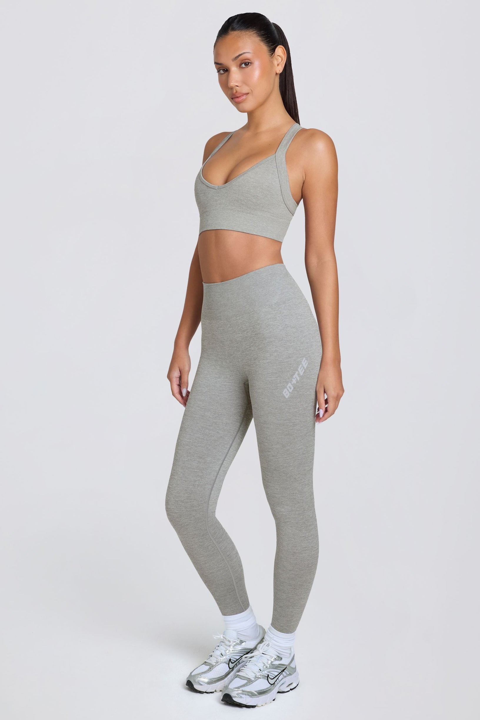 Super Sculpt Seamless High-Waist Leggings in Grey Marl - 2