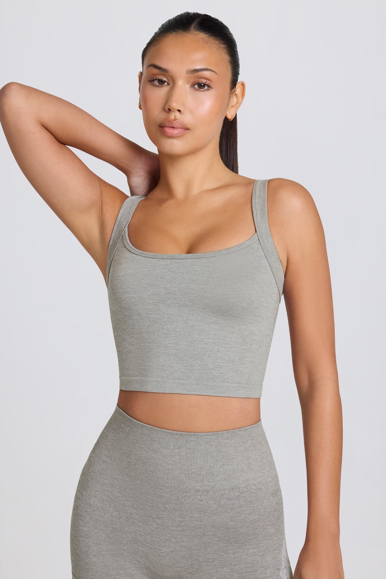 Super Sculpt Seamless Longline Camisole Top in Grey Marl