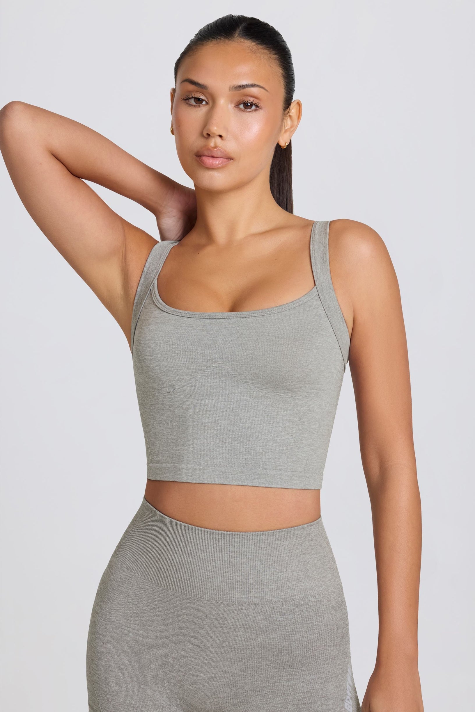 Super Sculpt Seamless Longline Camisole Top in Grey Marl - 2