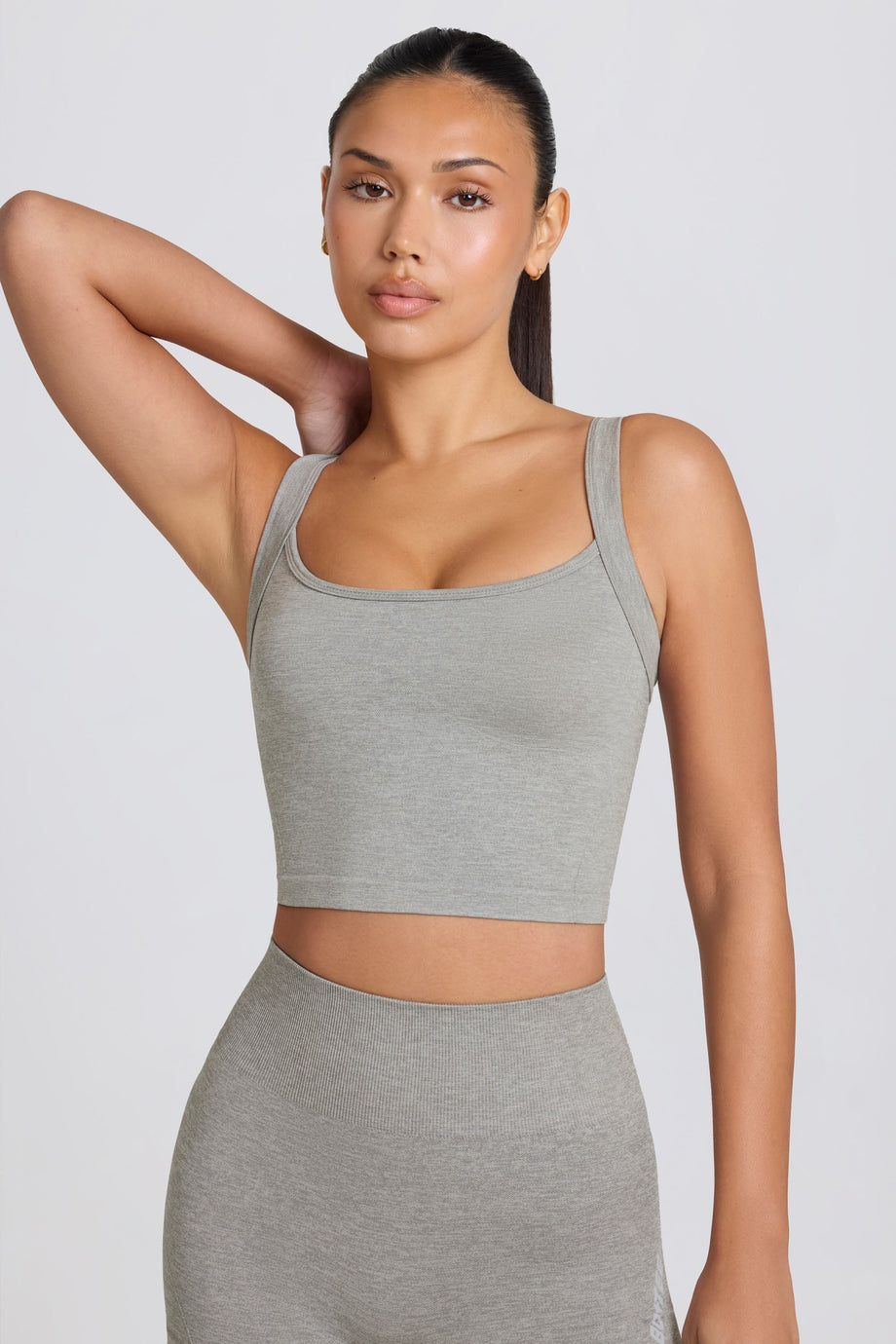 Super Sculpt Seamless Longline Camisole Top in Grey Marl