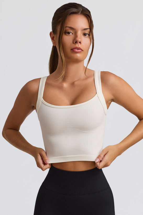 Super Sculpt Seamless Longline Camisole Top in White