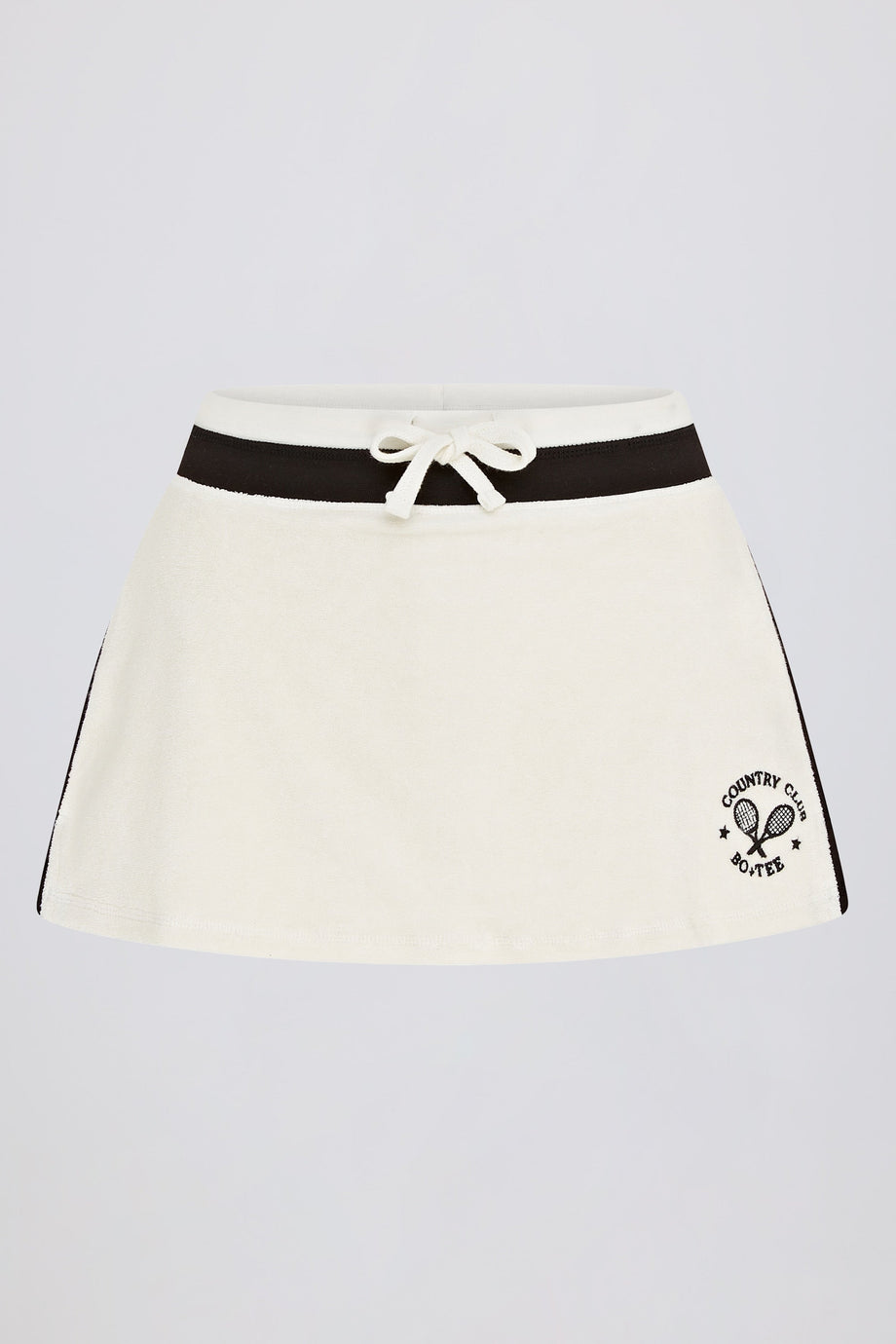 Terry Towelling Drawstring Skort in Ivory
