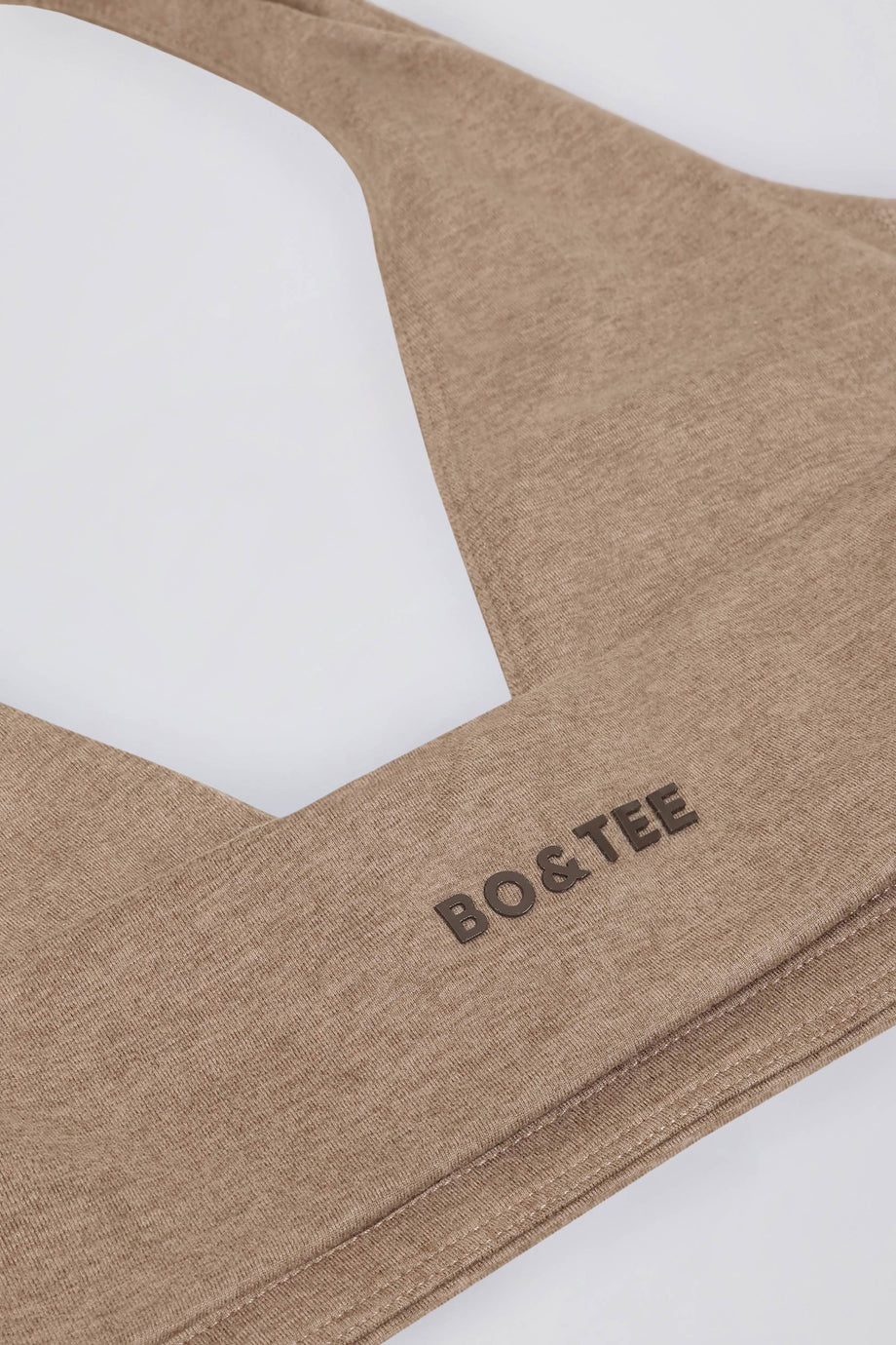 V-Neck Sports Bra in Mocha Marl