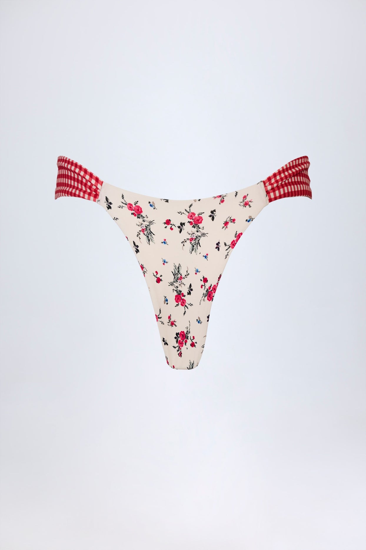 Cheeky Bikini Bottoms in Red Floral Print