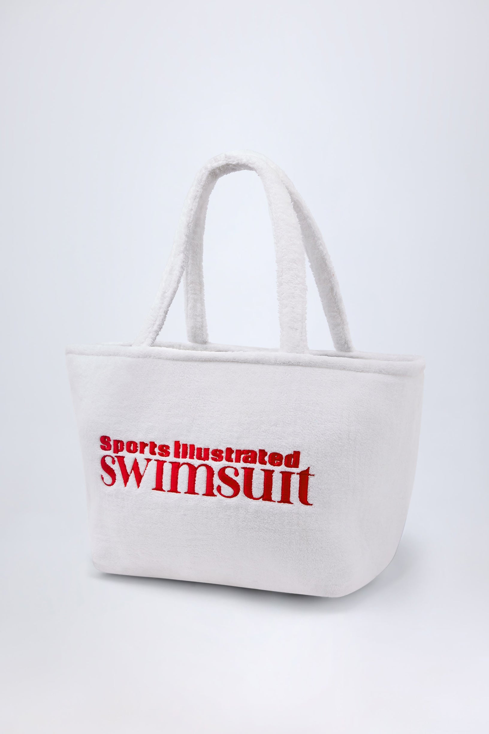 Towelling Tote Bag in White - 2