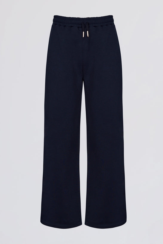 Wide-Leg Joggers in Classic Navy