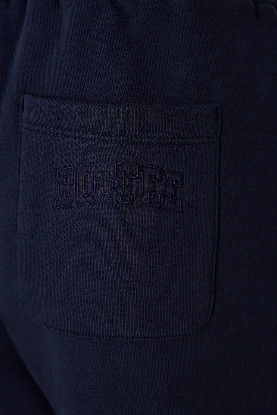 Wide-Leg Joggers in Classic Navy