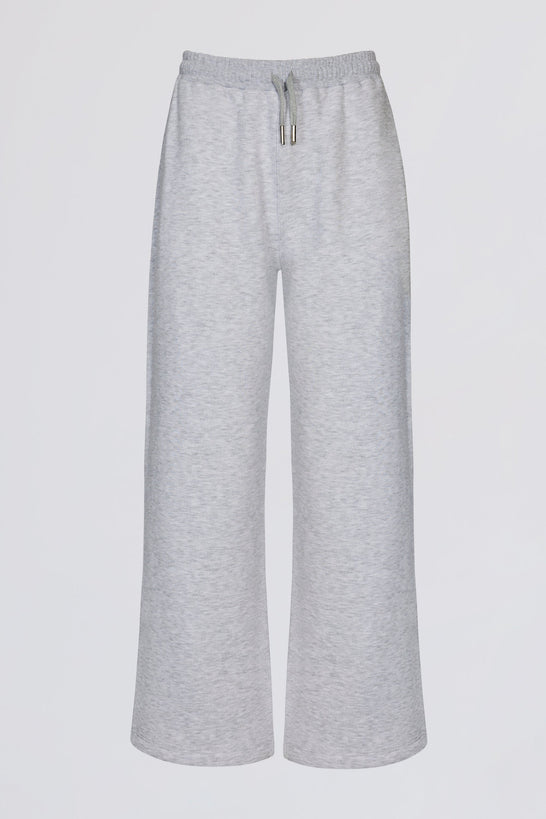 Wide-Leg Joggers in Grey Marl