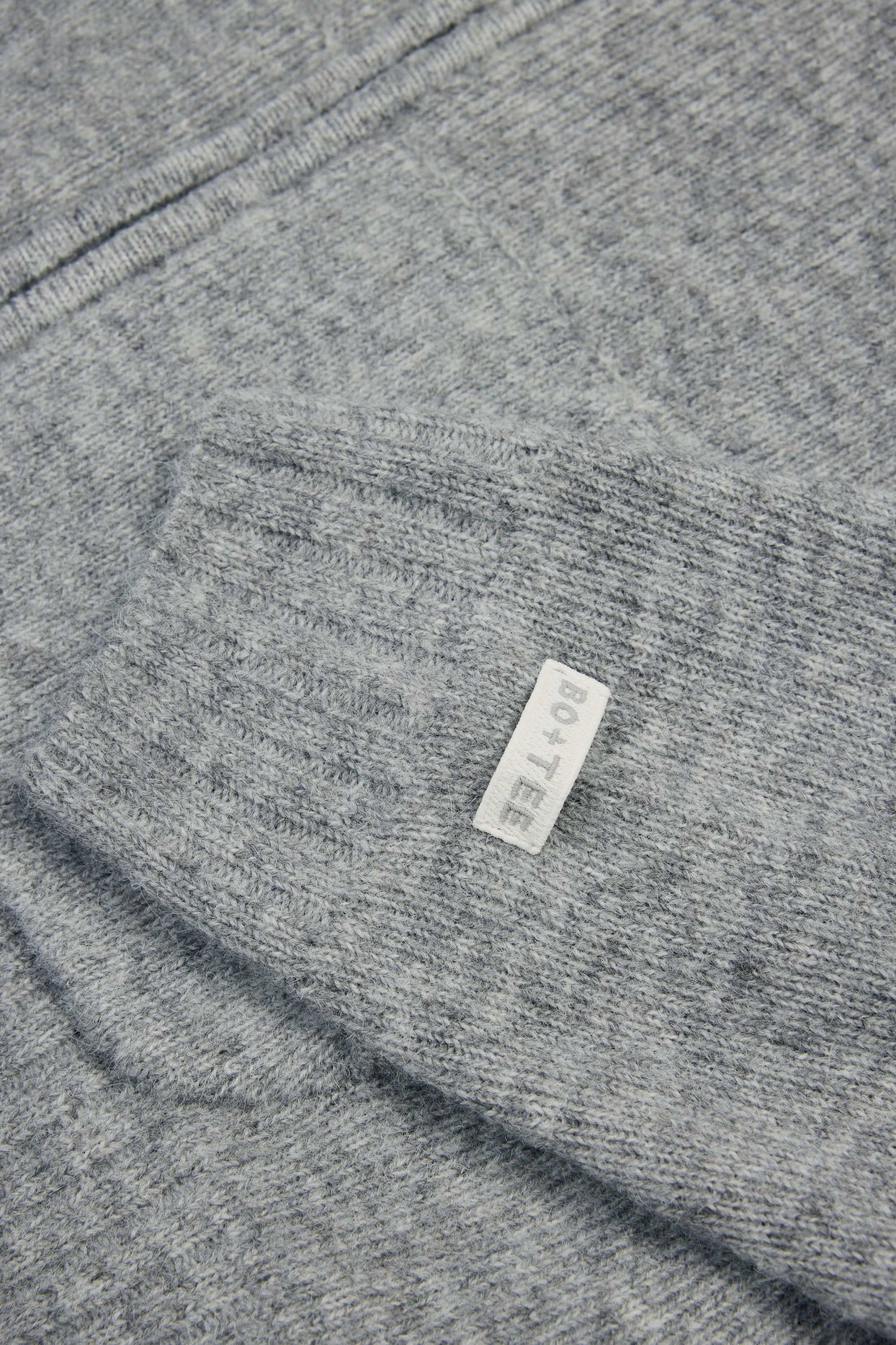 Zip-Up Cropped Knit Hoodie in Grey