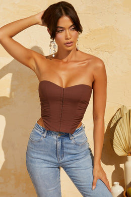 Brown Ruched Corset
