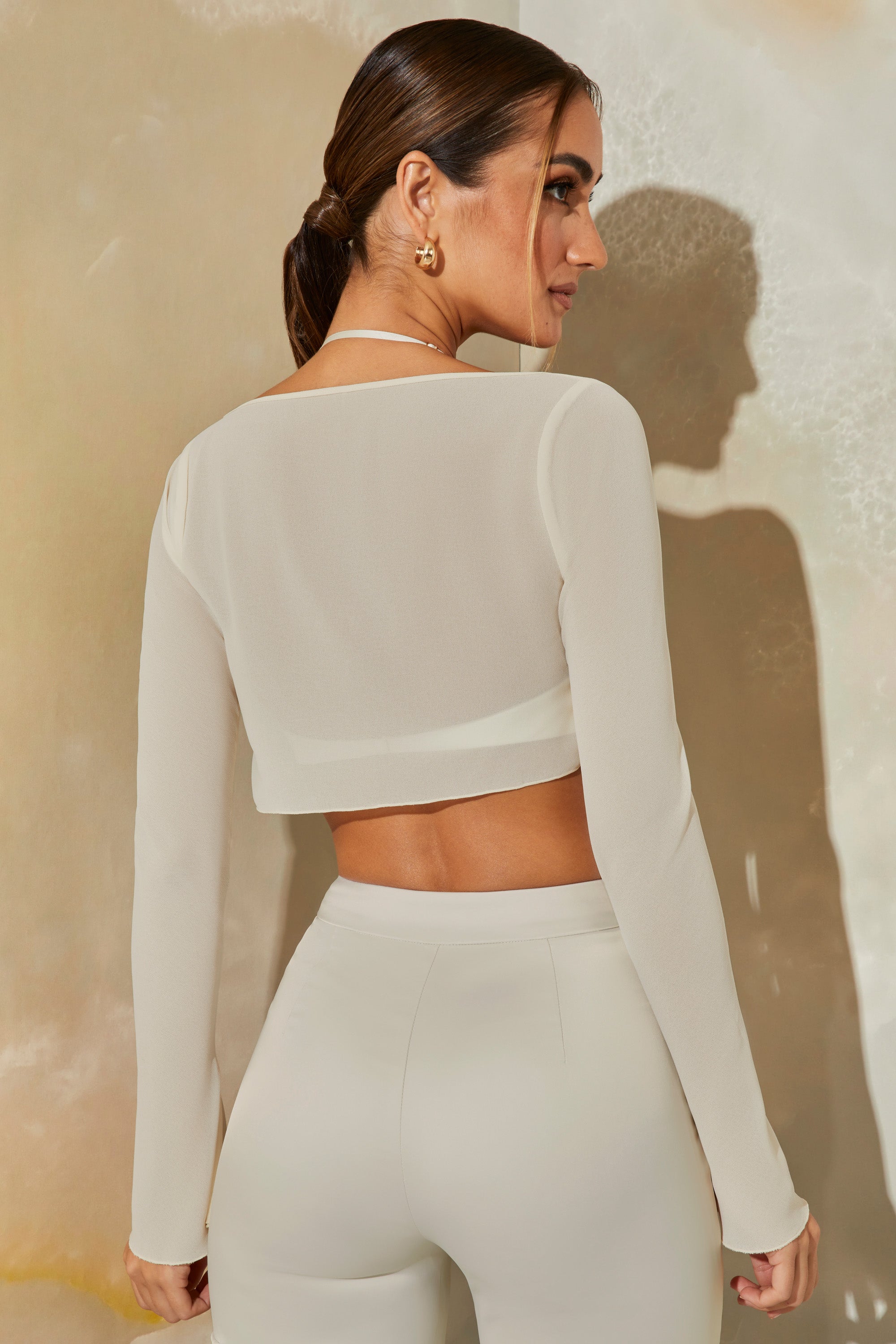 Long sleeve bralette tops deals